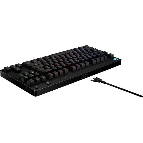  Amazon Renewed Logitech 920-009388 G Pro Mechanical Wired Gaming Keyboard GX Blue Clicky Switch + LIGHTSYNC RGB Backlit Keys (Renewed)