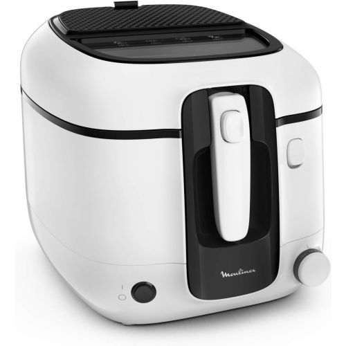  Moulinex Super Uno AM312010 Fryer 2.2 L Capacity 1.5 kg Chips 1800 W Adjustable Thermostat Automatic Cleaning Removable Non Stick Container Odour Filter Splash Guard White