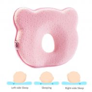 Nearbyme Baby Pillow Preventing Flat Head Syndrome, Head Shaping for Newborn, Memory Foam Head Shaping Pillow and Neck Support (Pink)
