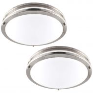 LUXRITE Luxrite LED Flush Mount Ceiling Light, 14 Inch, Dimmable, 5000K Bright White, 1652lm, 22W Ceiling Light Fixture, Energy Star & ETL - Perfect for Kitchen, Bathroom, Entryway, and Li