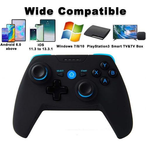  [아마존베스트]Maegoo Controller for Android/PC/PS3, Bluetooth Wireless Android Mobile Controller with Retractable Holder, 2.4G Wireless PC/PS3/TV Controller Gamepad with Dual Vibration