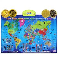 BEST LEARNING i-Poster My World Interactive Map - Educational Talking Toy for Kids of Ages 5 to 12 Years