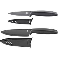 WMF 2-Piece Touch Knife Set, Black, 2 Knives, Kitchen Knives with Protective Cover, Non-Stick Coating, Chef's Knife, Utility Knife.