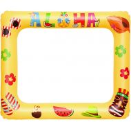 Amosfun Inflatable Selfie Frame Hawaii Aloha Party Photo Booth Props Blow Up Selfie Picture Frame Summer Party Supplies for Birthday Pool Party Supplies