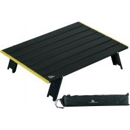 iClimb Ultralight Compact Mini Beach Picnic Alu. Folding Table with Carry Bag, Two Size (Black - L)