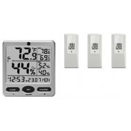 Ambient Weather WS-08-X3 Wireless Indoor/Outdoor 8-Channel Thermo-Hygrometer with Daily Min/Max Display with Three Remote Sensors