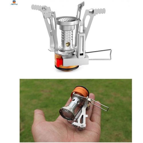  AOTU Portable Camping Stoves Backpacking Stove with Piezo Ignition Stable Support Wind-Resistance Camp Stove for Outdoor Camping Hiking Cooking