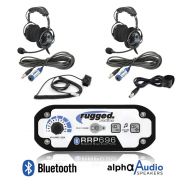 Rugged Radios RRP696 Intercom 2 Place Kit with Over The Head Headsets, Push to Talk Cables and Intercom Cables