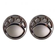 Indian kitchen trading Set of two Stainless Steel Round Divided Dinner Plate 5 sections,Steel Five Compartment Round Thali,Steel Five Compartment Round Plate,Round Thali,Dinner Plate,Indian thali,Dinnerw