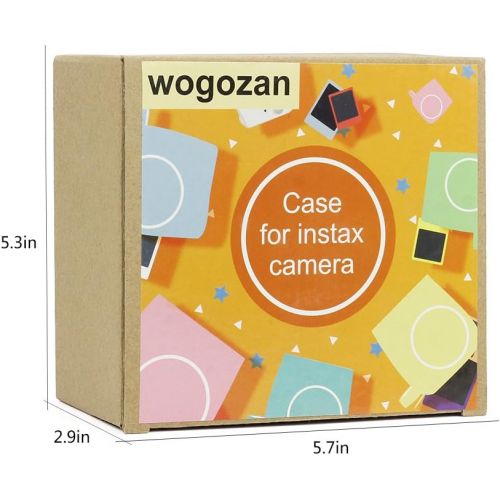  WOGOZAN Camera Case for Fujifilm Instax Mini 9 8 8 Instant Film Camera Accessories Premium PU Leather Bag with Shoulder Strap(Flamingo Cactus)
