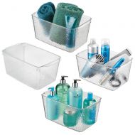 MDesign mDesign Plastic Storage Bin Container Caddy Tote with Handles for Bathroom Vanity Countertops, Shelves, Cabinets and Under Sink Storage - Organizes Hand Soaps, Body Wash, Shampoo,