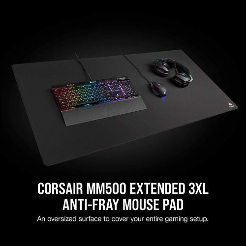 커세어 Corsair MM500 Premium Anti-Fray Cloth Gaming Mouse Pad, Extended 3XL - Black