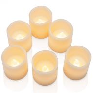 Vont Flameless LED Candles, Flickering, Battery Powered, Real Wax, Realistic Decor Unscented, 6 Pack, Yellow Light