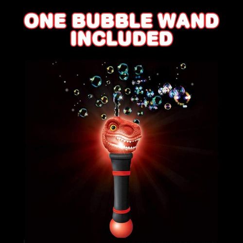  ArtCreativity Light Up T Rex Bubble Blower Wand 11.5 Inch Illuminating Bubble Blower with Thrilling LED Effects for Kids, Batteries and Bubble Fluid Included, Great Gift Idea, Pa