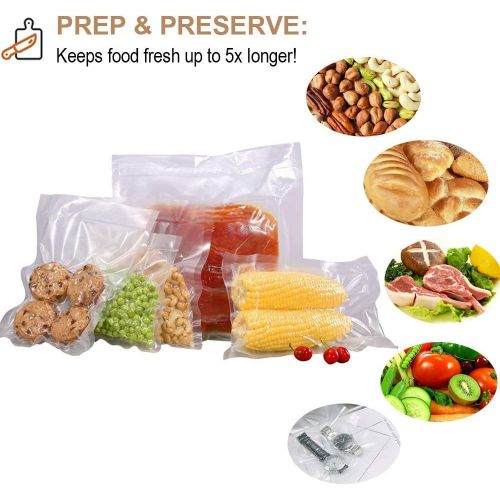 GERYON Vacuum Sealer Bags, Pre-Cut Food Sealer Bags Quart Size 8x12 for Food Saver & Sous Vide Cooking, 50 Count
