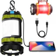 Wsky LED Camping Lantern Rechargeable, T2000 High Lumen Light Flashlight, 6 Modes, High Capacity Power Bank - Best Lantern Flashlight for Camping Outdoor Hurricane Emergency