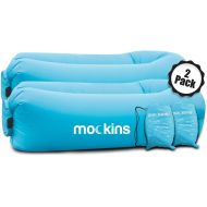 Mockins Nevlers Inflatable Air Lounger for Camping, the Beach, and Picnics, Portable and Easy to Use for Kids and Adults, 2 Pack, Blue