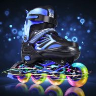 Jaoul Inline Roller Skates Blades for Adults Women Men Light Up Wheels, Size Adjustable Outdoor Roller Skates