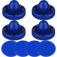 ONE250 Air Hockey Pushers and Red Air Hockey Pucks, Goal Handles Paddles Replacement Accessories for Game Tables (4 Striker, 4 Puck Pack)