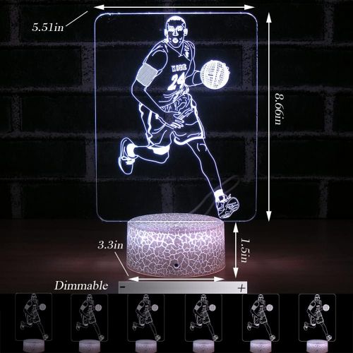  [아마존베스트]HYODREAM Kobe Bryant Night Light Basketball LED Lamp for Adult or Kids as Birthday Gift or Holidays Present