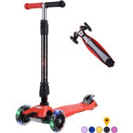 WV WONDER VIEW Kick Scooter Kids Scooter 3 Wheel Scooter, 4 Height Adjustable Pu Wheels Extra Wide Deck Best Gifts for Kids, Boys Girls