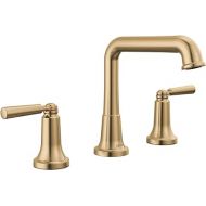 Delta Faucet Saylor Gold Widespread Bathroom Faucet 3 Hole, Gold Bathroom Faucets, Bathroom Sink Faucet with Diamond Seal Technology, Metal Drain Assembly, Champagne Bronze 3536-CZMPU-DST