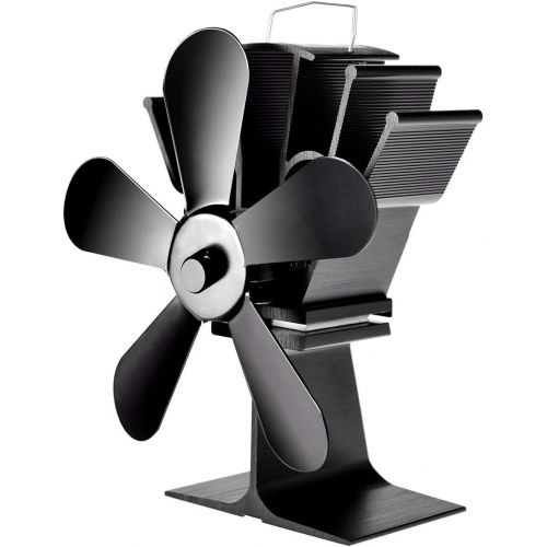 코스트웨이 COSTWAY Heat Powered Stove Fan with 5 Blades Aluminium Silent Eco friendly for Wood Log Burner Fireplace