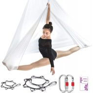 [아마존베스트]TESLANG Aerial Yoga Swing, Aerial Silks Yoga Hammock, Antigravity Yoga Swing Set with 2 Extension Straps Daisy Chains & O-Ring, Flying Yoga Trapeze, 5M x 2.8M