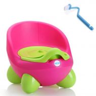 Baby Potty Toilet WC for Kids Toilet Trainer Girls Seat Chair Comfortable Portable Animal Pot Children for Free Potty Brush (Pink 2)