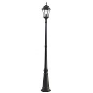 Z-Lite 522MP1-BK Wakefield Outdoor Post Light, Aluminum Frame, Black Finish and Clear Beveled Shade of Glass Material