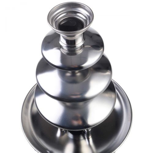  Zebrasu 4 Tiers Commercial Stainless Steel Hot New Luxury Chocolate Fondue Fountain - Quickly And Directly Melt Chocolate, Adjustable Stanza Temperature, Heat Stability - Easy To Clean And