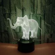 KKXXYD Elephant Shape 3D Illusion Lamp 7 Color Change Touch Switch Led Night Light Acrylic Desk Lamp Atmosphere Lamp Novelty Lighting