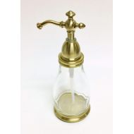 Tanya Shop Gold Pump Glass Vintage Brass Antique Style Bathroom Kitchen Soap Dispenser