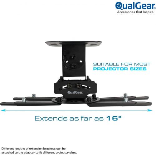  [아마존베스트]QualGear PRB-717-Blk Universal Ceiling Mount Projector Accessory,Black Mount