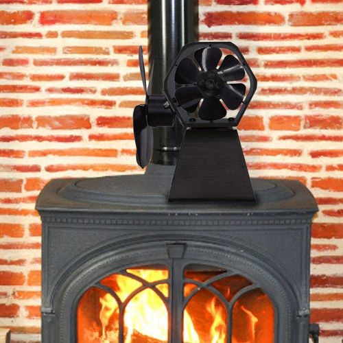  EastMetal Stove Fan with 10 Blades, Big & Small Double Head Fireplace Fan, Stove Top Fan Silent Operation Eco Friendly Heat Circulation, for Wood/Log Burner/Stove/Fireplace, Black