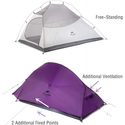  Naturehike Cloud-Up 1 2 3 Person Lightweight Backpacking Waterproof Tent Easy Setup - 4 Season for Outdoor Camping,Backpacking,Hiking,Mountaineering Travel