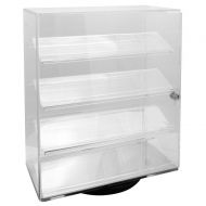 888 Display USA Acrylic Clear Rotating Lucite counter top display with 4 shelves and lock.