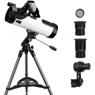SOLOMARK Telescope 114AZ Newtonian Reflector Telescope for Astronomy Adults, Great Astronomy Gift for Kids Adults, Comes with Cellphone Adapter & 1.25 Inch 13% T Moon Filter