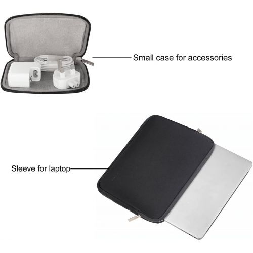  [아마존베스트]MOSISO Laptop Sleeve Compatible with 13-13.3 inch MacBook Pro, MacBook Air, Notebook Computer, Water Repellent Neoprene Bag with Small Case, Black