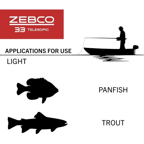  Zebco 33 Spinning Reel and Telescopic Fishing Rod Combo
