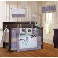 BabyFad Owl Purple 10 Piece Baby Crib Bedding Set