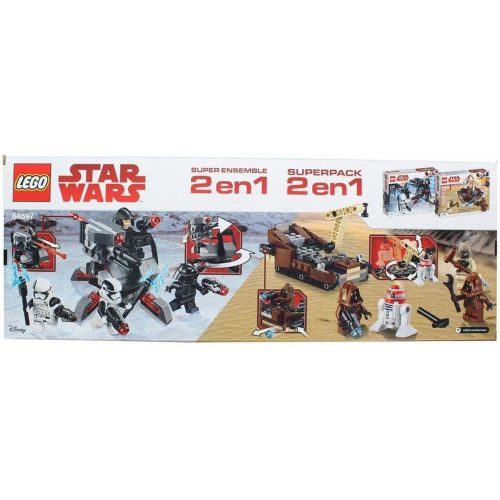  LEGO Star Wars 66597 Super Battle Pack 2 in 1 Includes 75198 Tatooine and 75197 First Order Specialist Packs, Multi-Colored