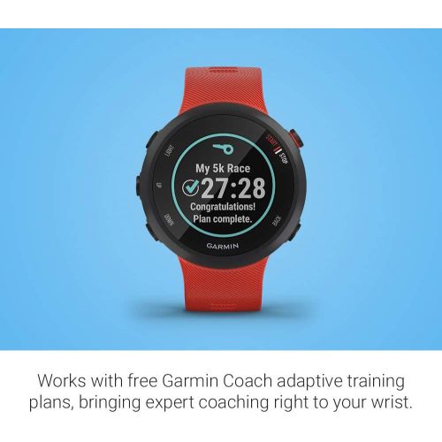 가민 [아마존베스트]Garmin Forerunner 45, 42mm Easy-to-Use GPS Running Watch with Garmin Coach Free Training Plan Support, Red