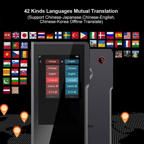  Sogou Pro Smart AI 63 Kinds Language Mutual Translator with 3.1 Touch Screen and Offline & Picture Translating Support Arabic English Spanish German etc Instant Real Time (Gray）