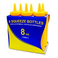 New Star Foodservice 26481 Squeeze Bottles, Plastic, 8 oz, Yellow, Pack of 72