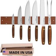 Powerful Magnetic Knife and Kitchen Tool Strip, Holder Made in USA with Black American Walnut Wood (16 inch)