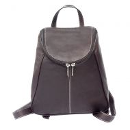 Piel Leather U-Zip Backpack, Chocolate, One Size
