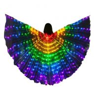 LOHOME Girls LED Butterfly Wings Belly Dance Costumes Glowing Performance Clothing With Telescopic Stick for Carnival, Stage, Halloween Christmas Party