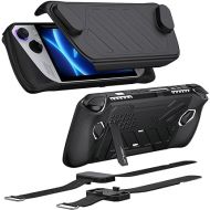 JSAUX ModCase for ROG Ally with Detachable Front Shell, Protective Case, Metal Bracket and Strap Compatible with ASUS ROG Ally Accessories Basic Set Black-PC0109