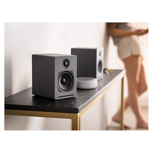  Audioengine A1 60W Wireless Bluetooth Desktop Speakers for PC, Mac, Gaming, with aptX, Subwoofer Out (Pair, Grey)